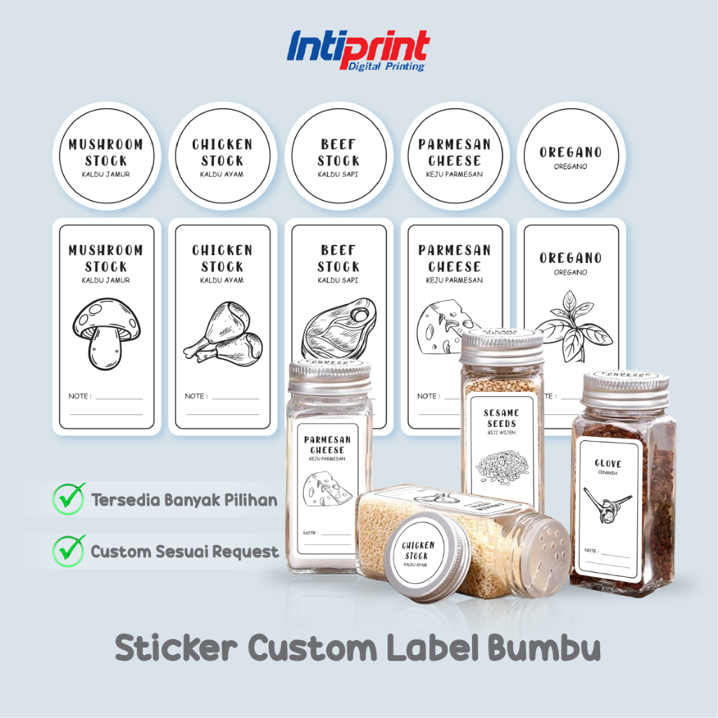 

Sticker Label Bumbu Bulat Persegi | Sticker Toples Bumbu Dapur Estetik