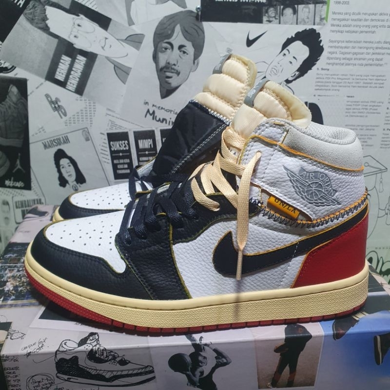 Nike Air Jordan High Aj 1 x Union LA 'Black Toe' BV1300‑106