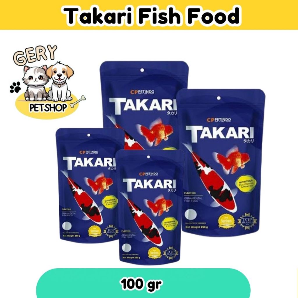 TAKARI MAKANAN IKAN 100 GRAM/PELET IKAN TAKARI/TAKARI TERMURAH/PELET IKAN MURAH TAKARI/MAKANAN IKAN 