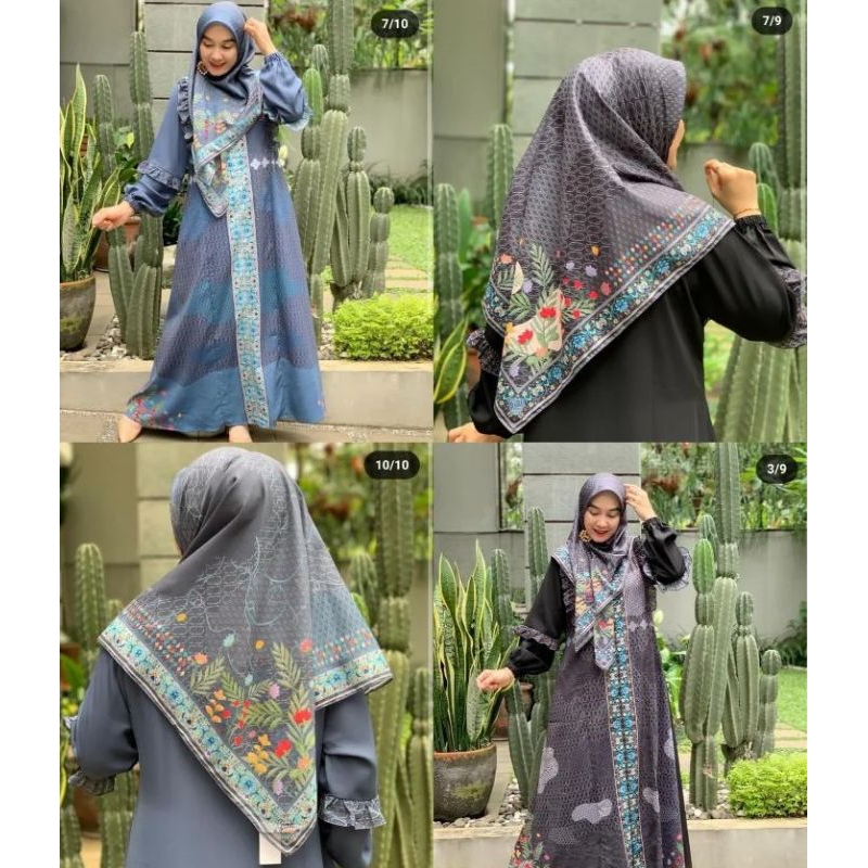 IMARAH DRESS BLACK/ IMARAH SCRAF BLACK by Giok scarf