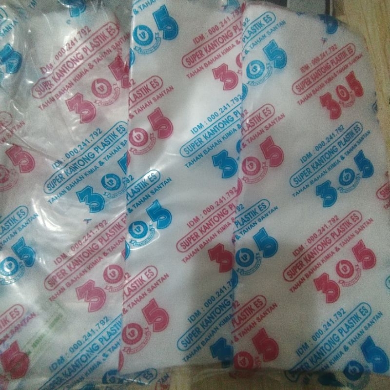 Plastik PE bening ukuran 12 x 25