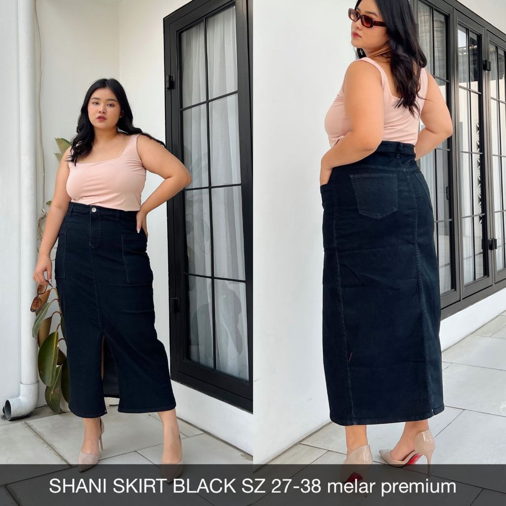 Slit Skirt - Rok Jeans Panjang Wanita