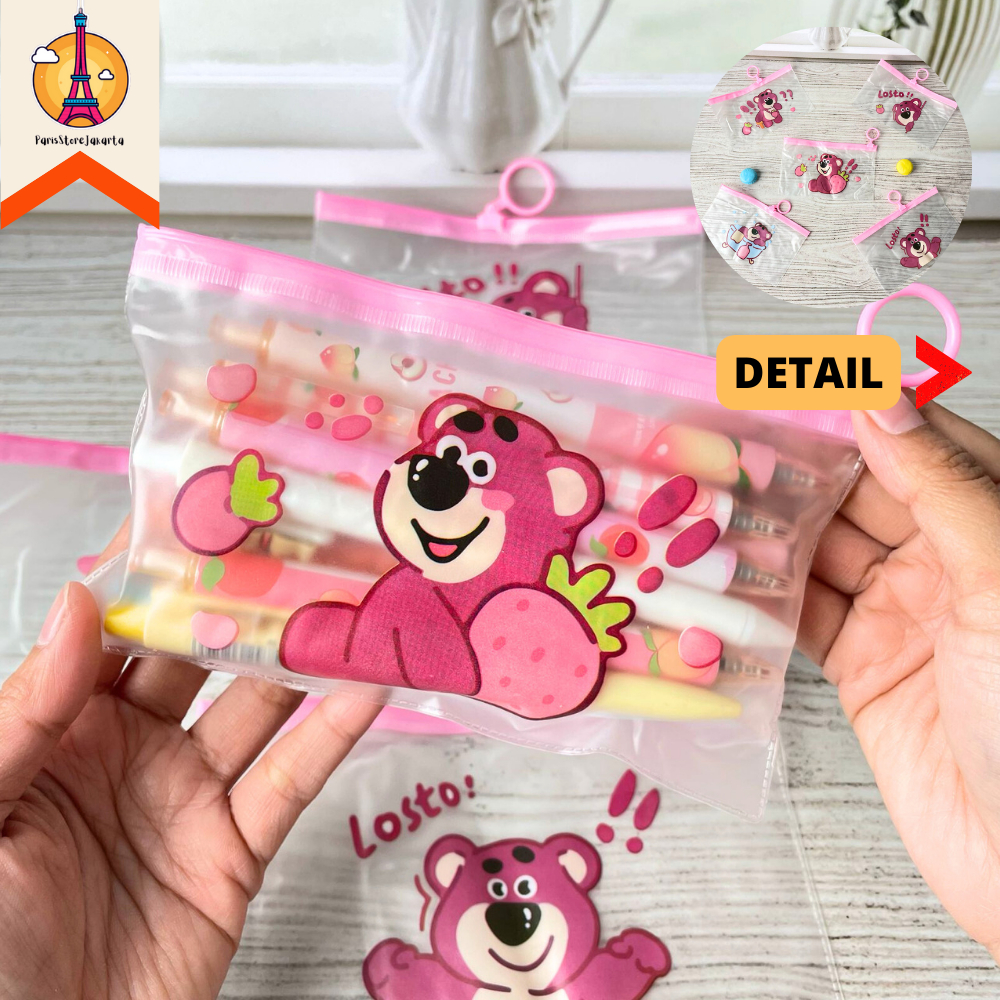 

Kotak Pensil Lotso Pouch PVC Bening Kecil Seleting Ziplock KP-1129 Pencil Case Perlengkapan Sekolah Stationery Kado Ulang Tahun