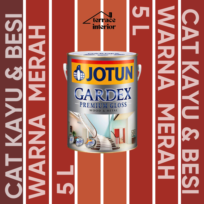 Cat Kayu & Besi Gardex Warna Merah Premium Gloss Jotun 5 L