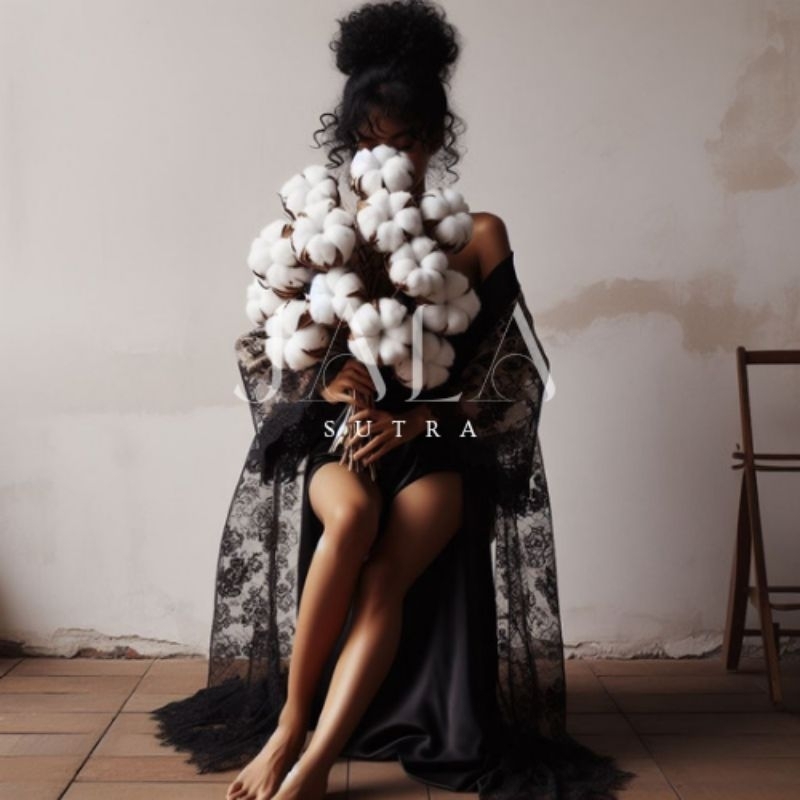 Houdini ~ Outer panjang renda hitam, outer renda kimono panjang, wedding black lace dress, exclusive