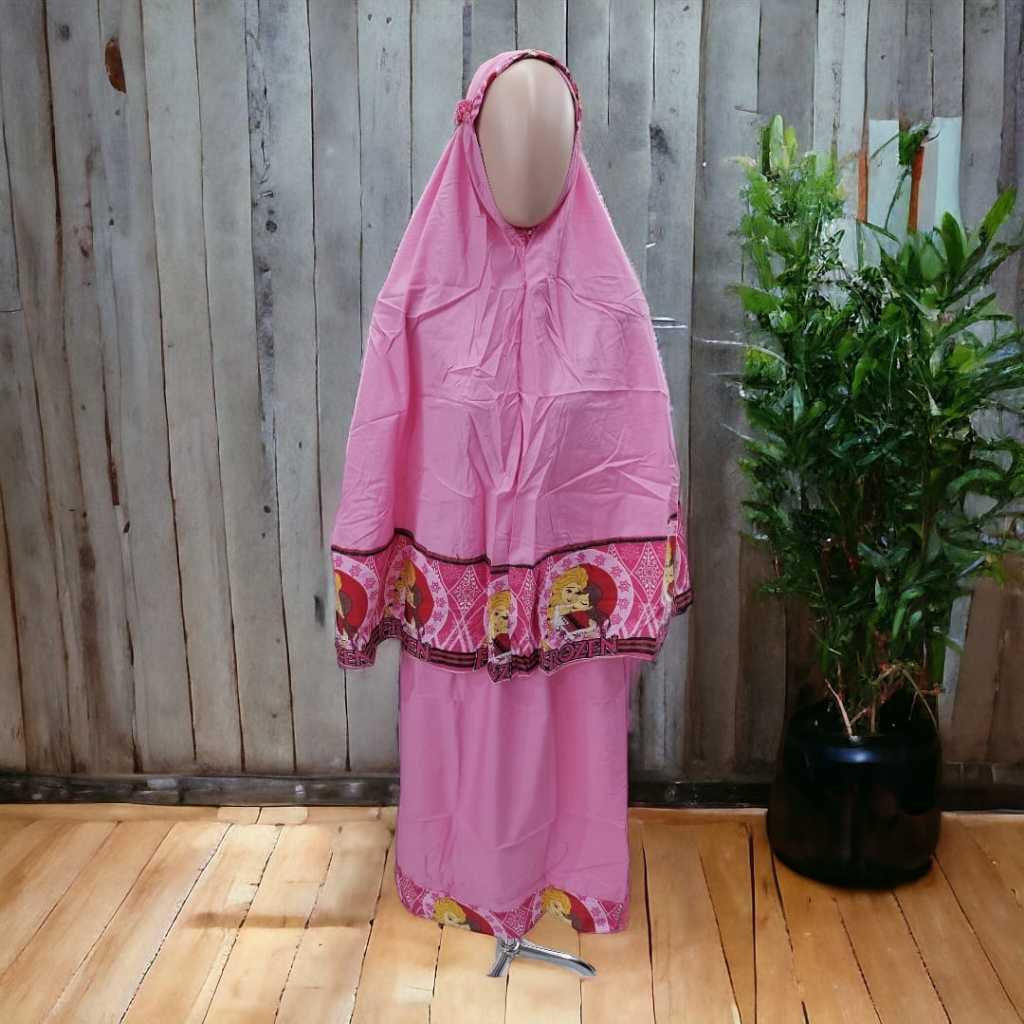 Mukena Anak Size S/M/L/XL Free Tas Sajadah Motif Frozen