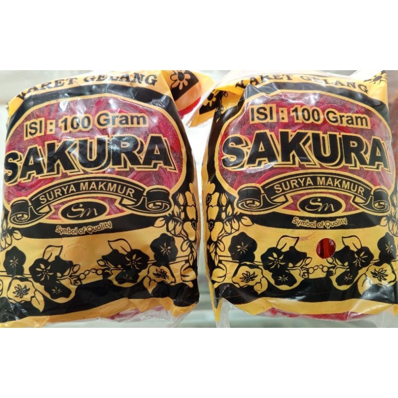 

Karet gelang sakura merah kecil isi 100gr elastis | karet gelang murah