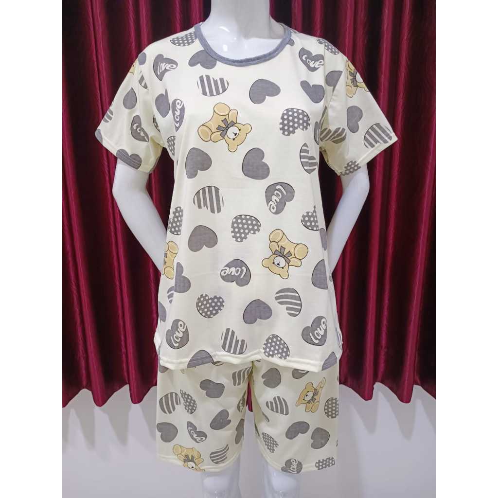 Baju Tidur Wanita/Stelan 3/4 Std Oblong Polos BKH Bahan Kaos