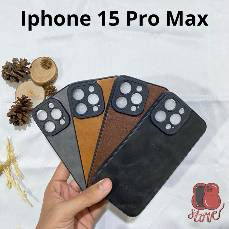 Softcase Iphone 15 Pro Max Kulit Premium Warna Natural Leather Case