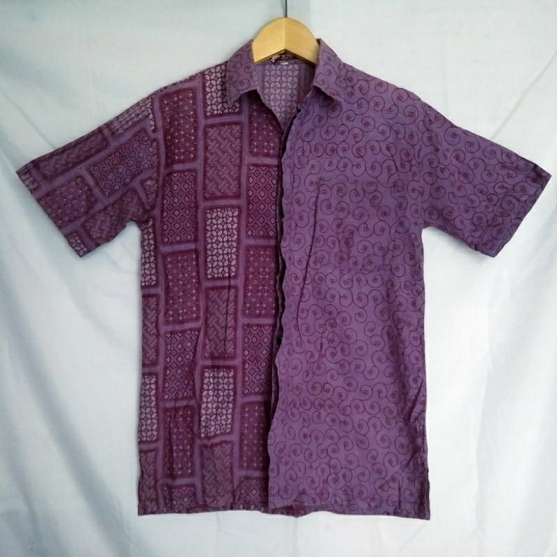 Kemeja batik pria kencana ungu
