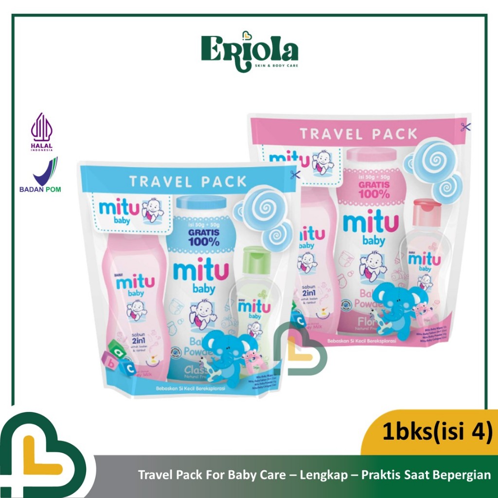 ND Mitu Baby Travel Pack 4in1 Perlengkapan Mandi Bayi Lengkap Gift Set Hadiah Kado