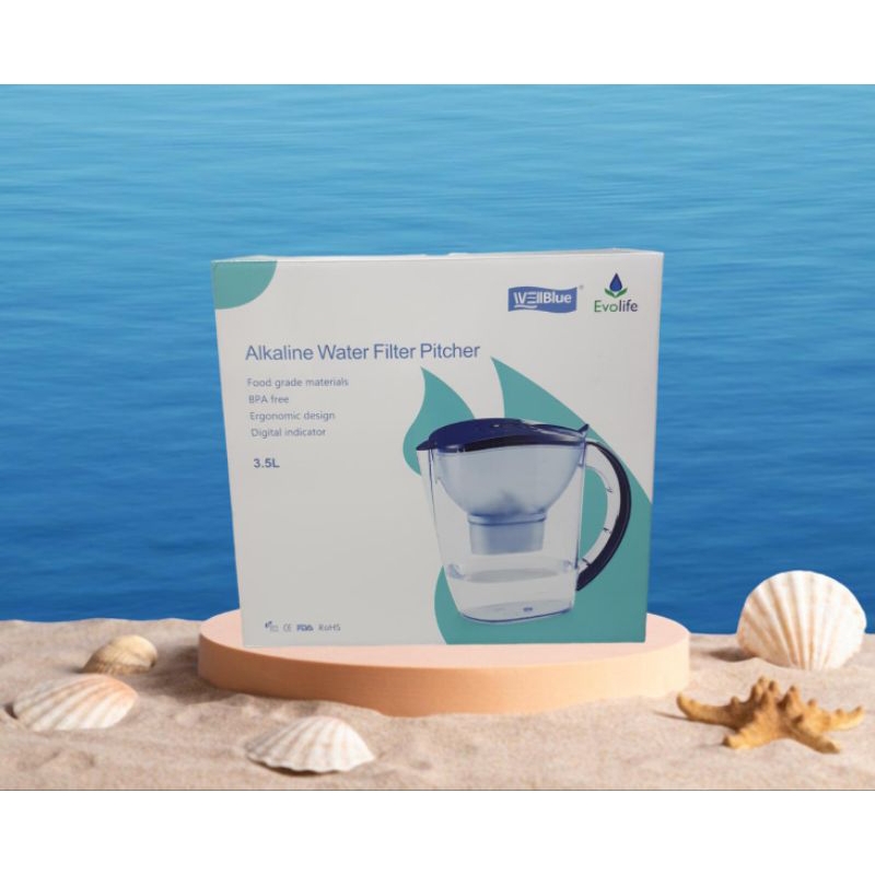 alkaline water filter pitcher WELL BLUE EVOLIFE 3,5LT