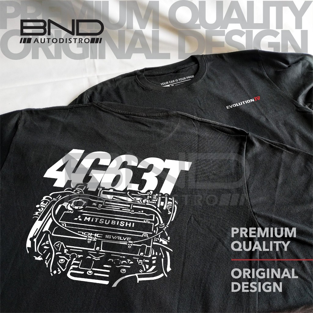 Kaos Mesin 4G63T Mitsubishi Lancer Evo IV - T-Shirt Lancer Kaos Lancer Evolution 4