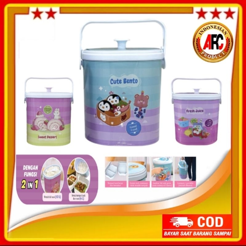 Naiba Rice Bucket Oval 3212/Termos Nasi Printing/TERMOS bekal makanan NANDOS melody