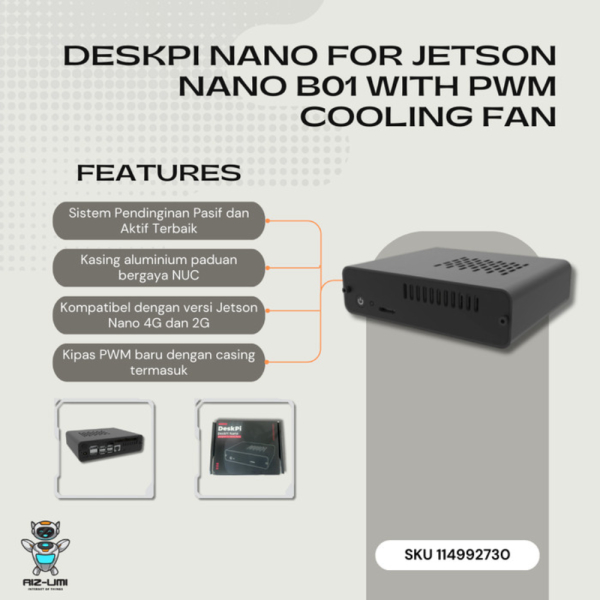 DeskPi Nano for Jetson Nano B01 with PWM Cooling Fan Limited