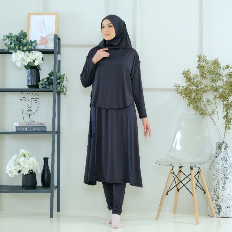 Grosir Baru  Baju Renang Muslimah Dewasa Jumbo Syari Premium long Tunik hijab bolero