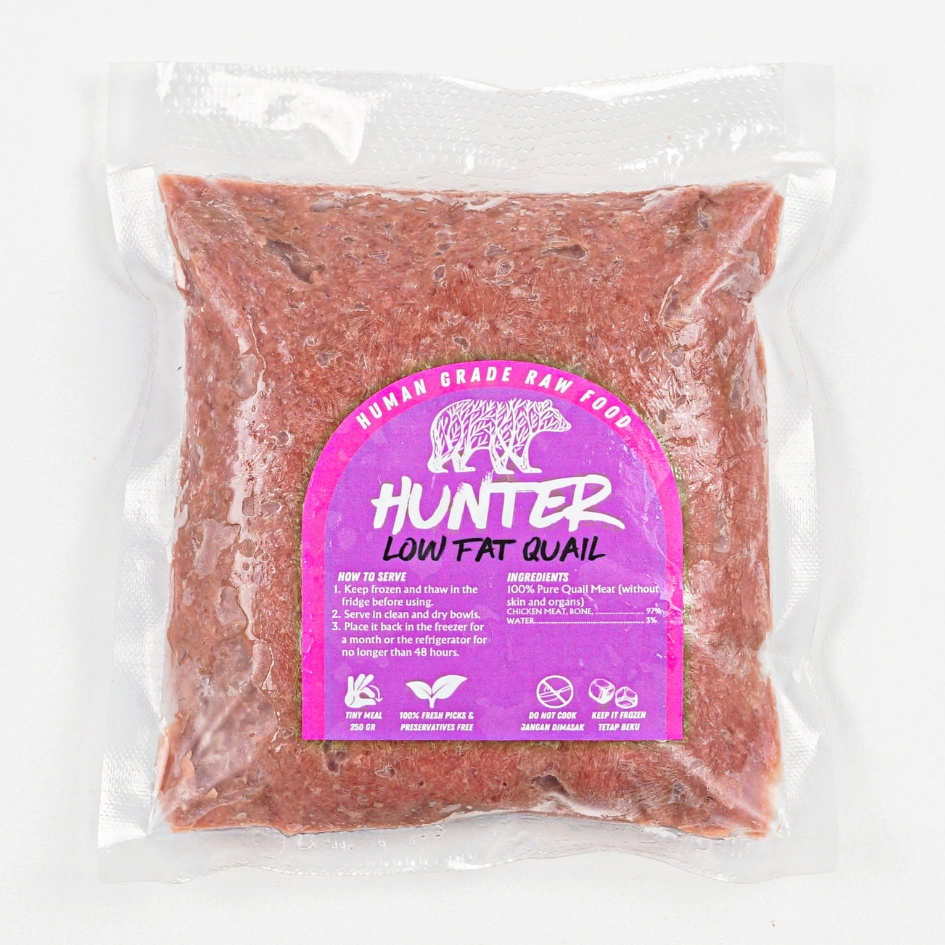 Hunter Raw Food | DAGING PUYUH GILING (kitten friendly) - 250gr  GROUND QUAIL LOW FAT | PUYUH GILING