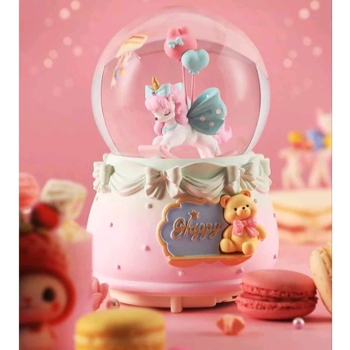 KOTAK MUSIK / BOLA KACA / SNOWBALL / BOLA CRYSTAL / BOLA KRISTAL / MUSIC BOX / BOLA MUSIK PERI UNICO