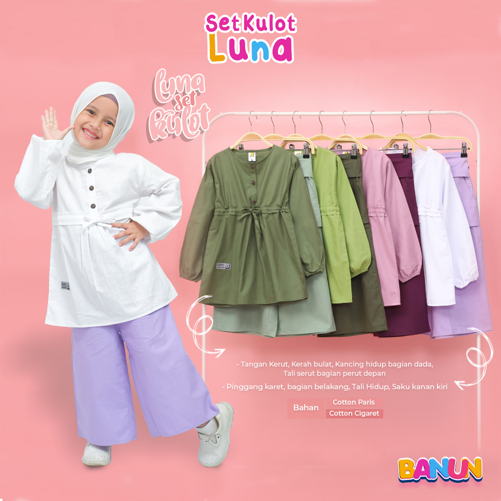 Baju Blouse Setelan Celana Panjang Anak Perempuan | One Set Kulot Anak Cewek