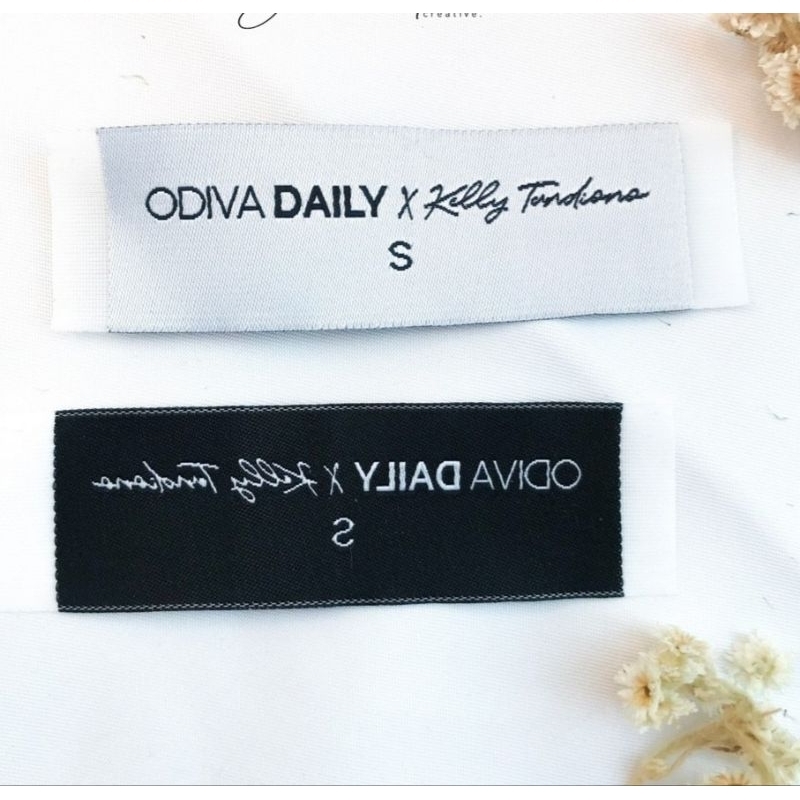 

label woven bordir rajut lebar 2cm