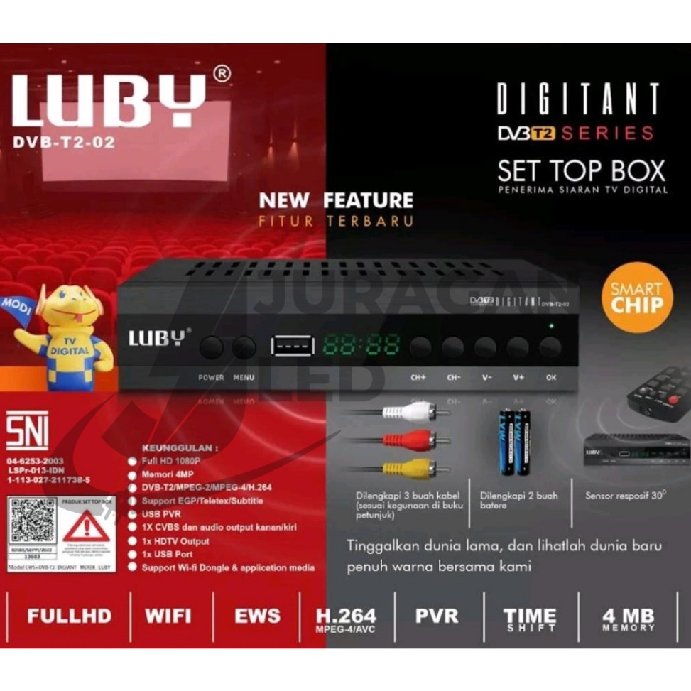 My LUBY DVB T2 2 Set Top Box TV Siaran Digital Receiver STB Bisa Youtube