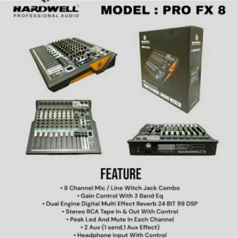 Mixer Hardwell Pro FX8 PRO FX8 Pro FX8 Channel Original