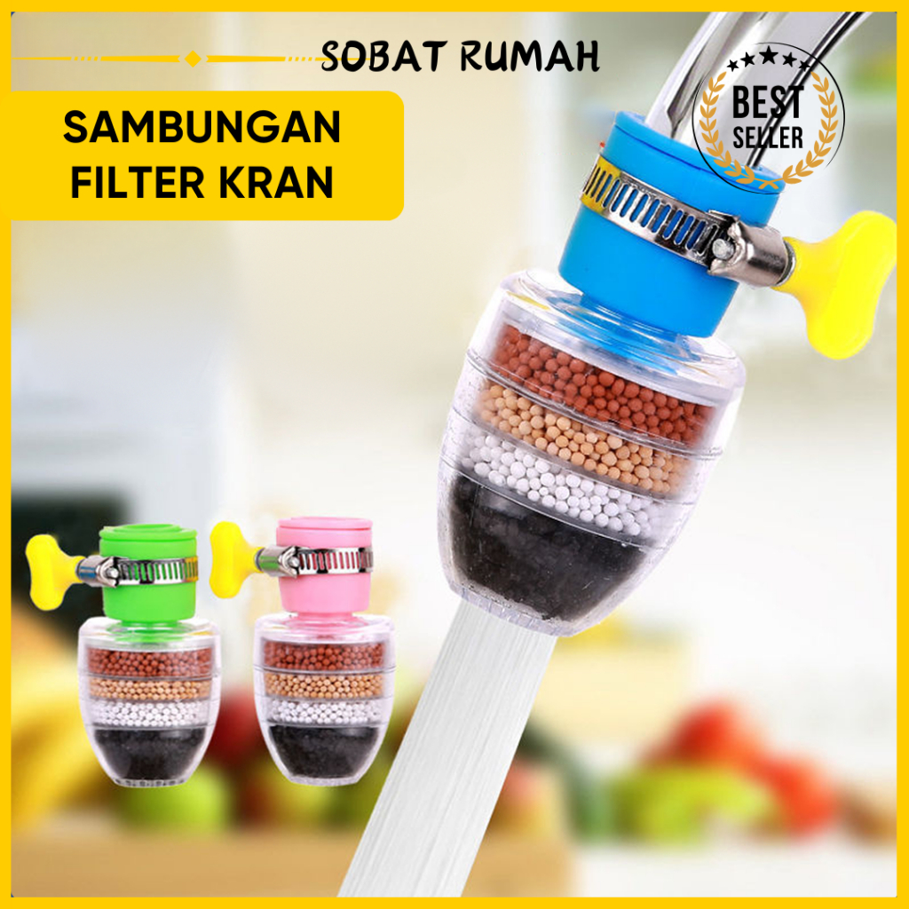 SAMBUNGAN FILTER KERAN AIR 6 Lapis Penyaring Saringan Kran Cuci PIRING Wastafel Kamar Mandi Wudhu Fl
