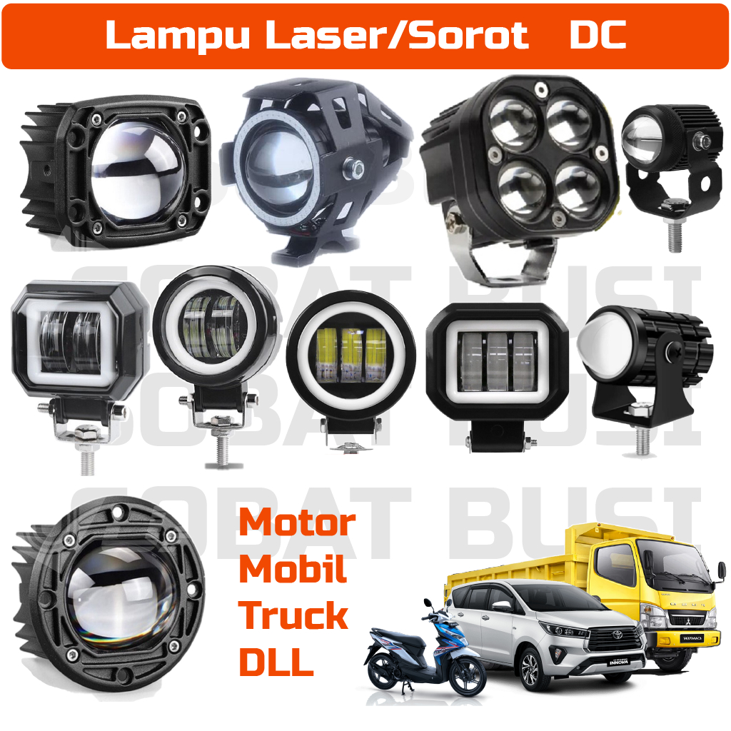 LAMPU LASER TEMBAK SOROT LED SPION MOTOR WORK LIGHT 12V DC Aksesoris Variasi sein sen Motor Matic Va