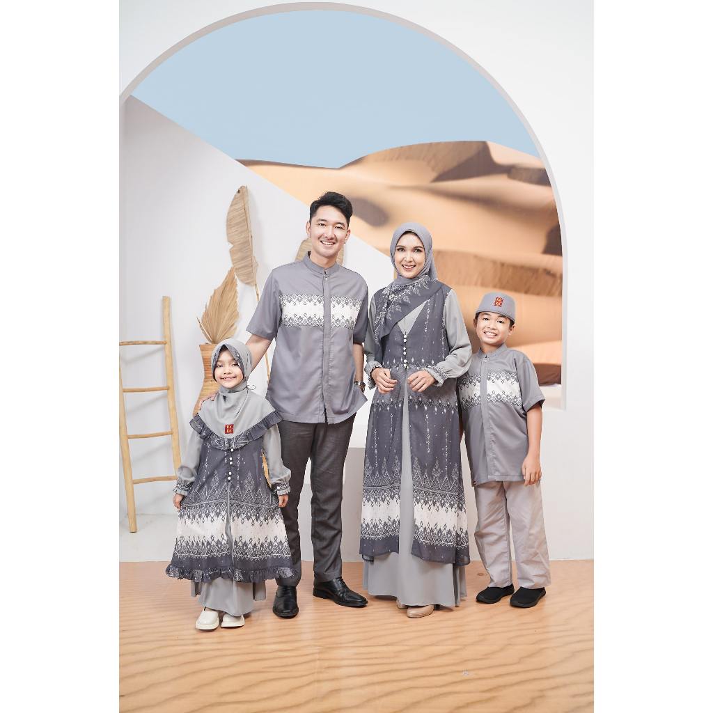 Sarimbit Keke Larena Series - Charcoal Grey / Sarimbit Keluarga Terbaru 2024 / Baju Sarimbit Keluarg