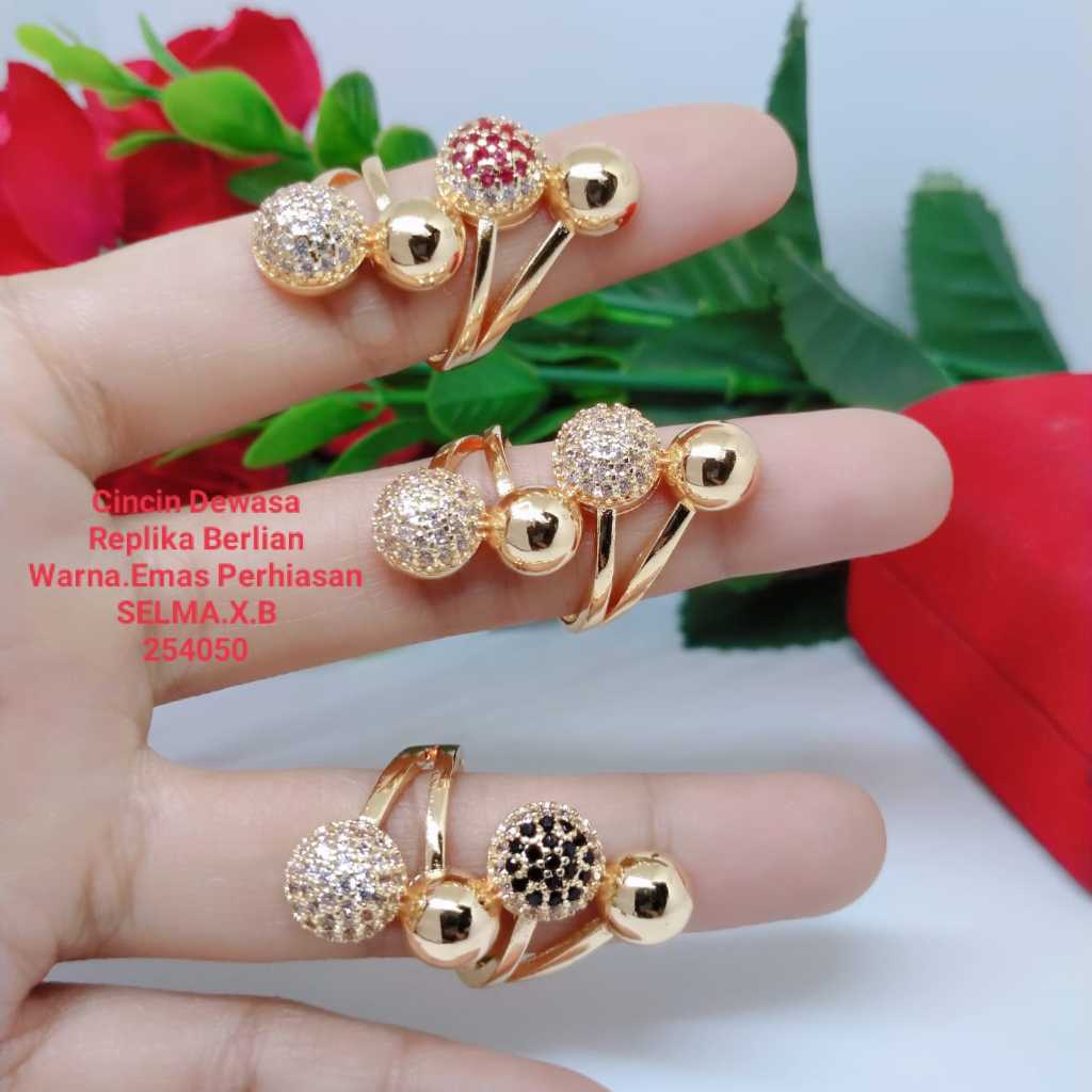 Cincin Replika Berlian Perhiasan Aksesoris Lapis Emas Terlaris Titanium Tembaga Xuping C22