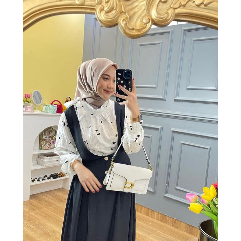 YUNA OVERALL SET 2in1 / DRESS OVERALL MOTIF / OVERALL REMAJA / OVERALL PREMIUM