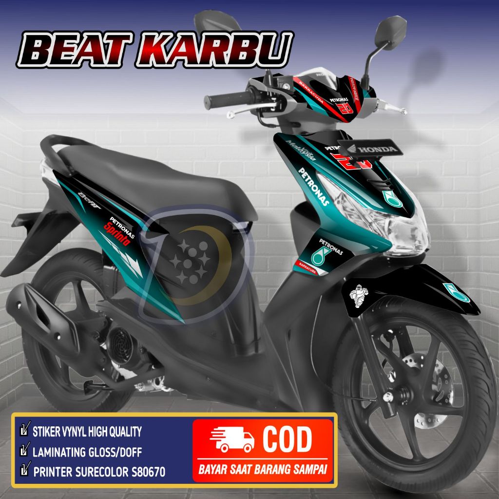 Stiker Beat Karbu Fullbody Striping Beat Karbu Decal Honda Beat Lama Petronas
