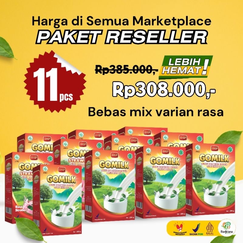 

PAKET RESELLER 11BOX GOMILK SUSU KAMBING ETAWA PLUS HERBAL// PAKET USAHA