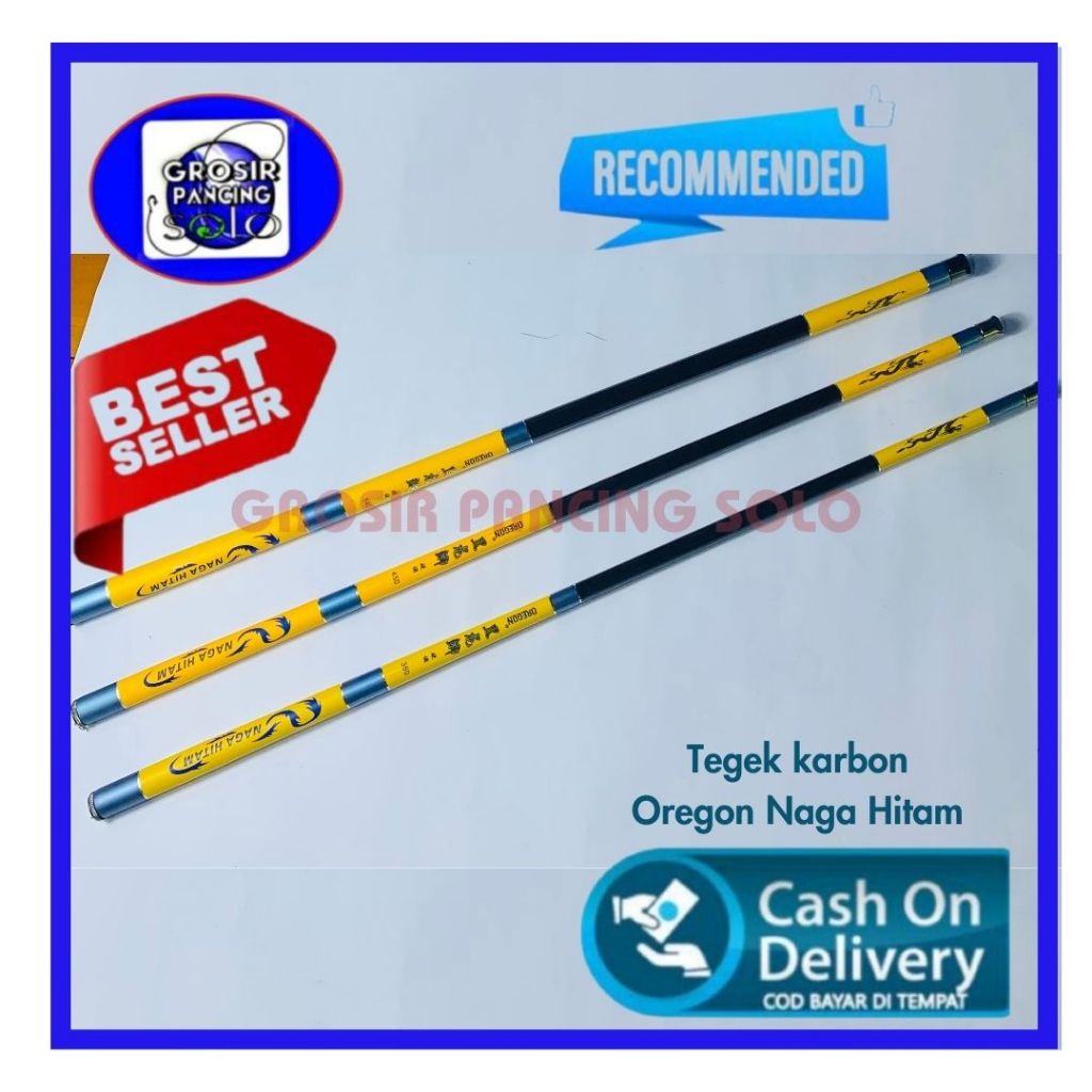 Joran tegek Murah karbon Oregon Naga Hitam 360 450 540 630 cm