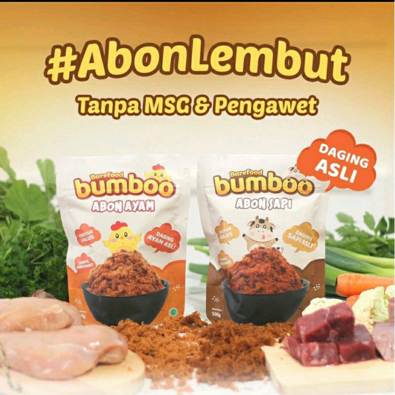 

Bumboo Abon Lembut Asli Tanpa MSG & Pengawet / Abon Ayam Sapi Tuna / Abon MPASI Anak