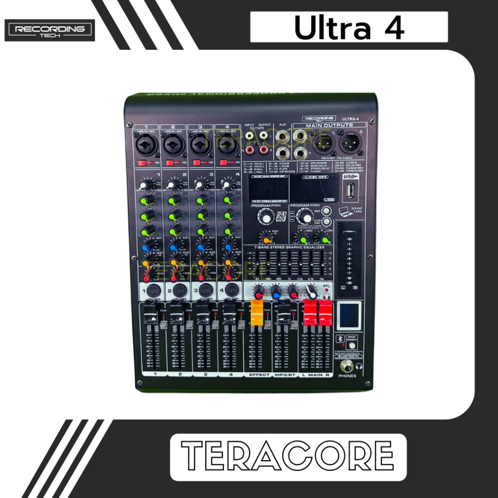 Recording Tech Ultra 4 Ultra4 Mixer Audio 4 Channel Soundcard USB