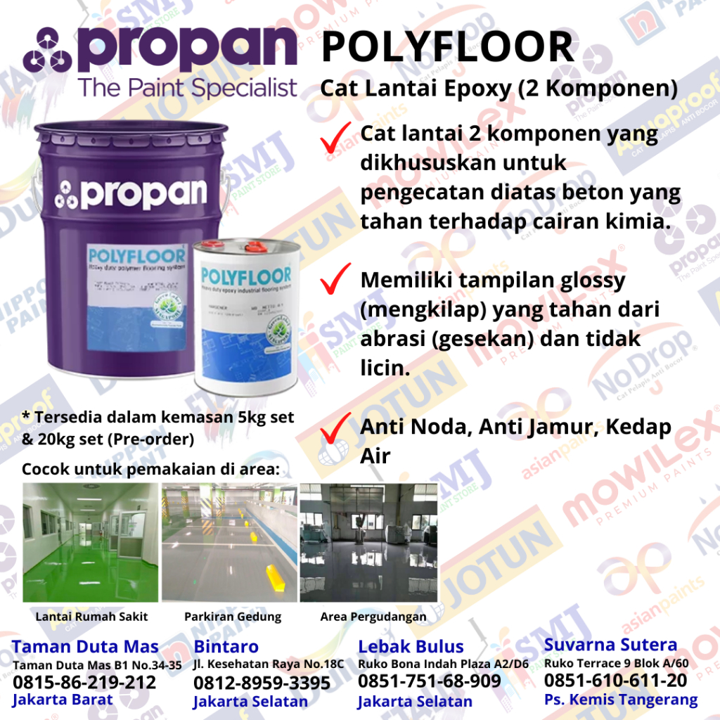 CAT LANTAI PROPAN EPOXY POLYFLOOR EPOXY PFT 253 2K SB 5 Kg set