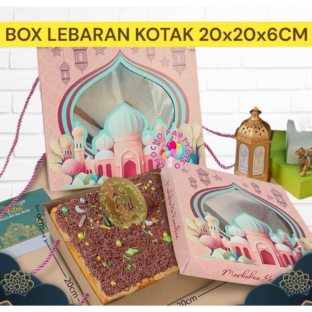

Box Idul Fitri Kotak Kue Tart Lebaran C / Parcel Idul Fitri / Hampers Lebaran ukuran 20x20x6 cm