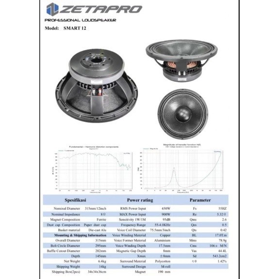 SPEAKER ZETAPRO SMART 12 speker 12inch zetapro smart12 Speaker