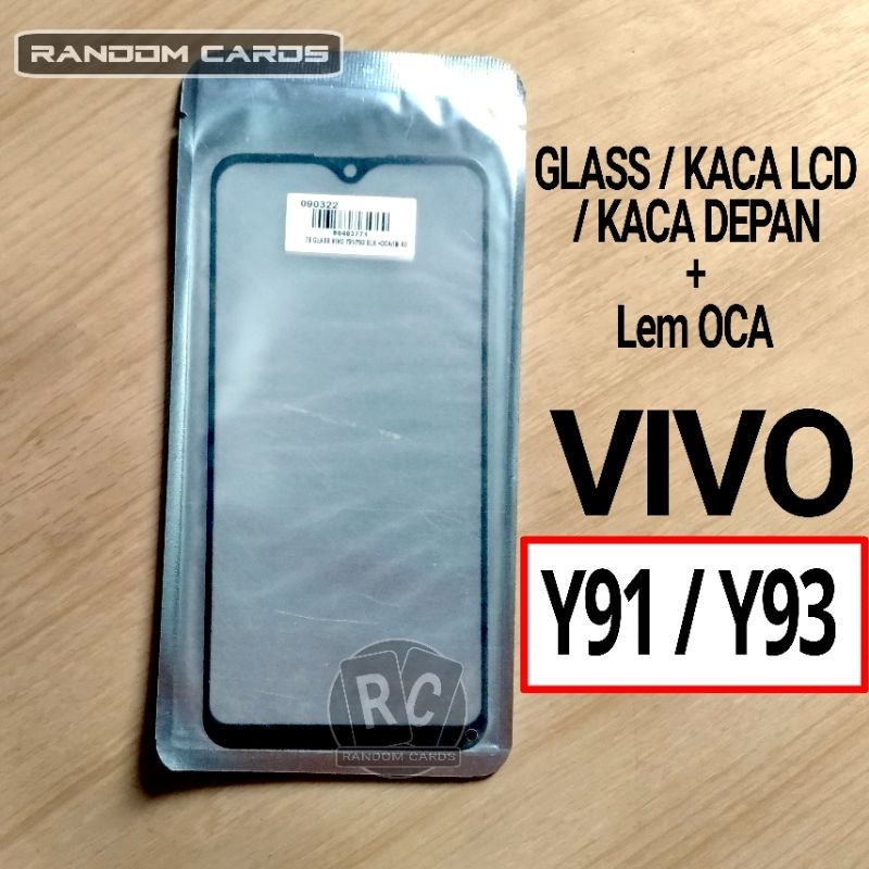 Glass Kaca LCD Kaca Depan Vivo Y91 Y91c Y93 + Lem OCA