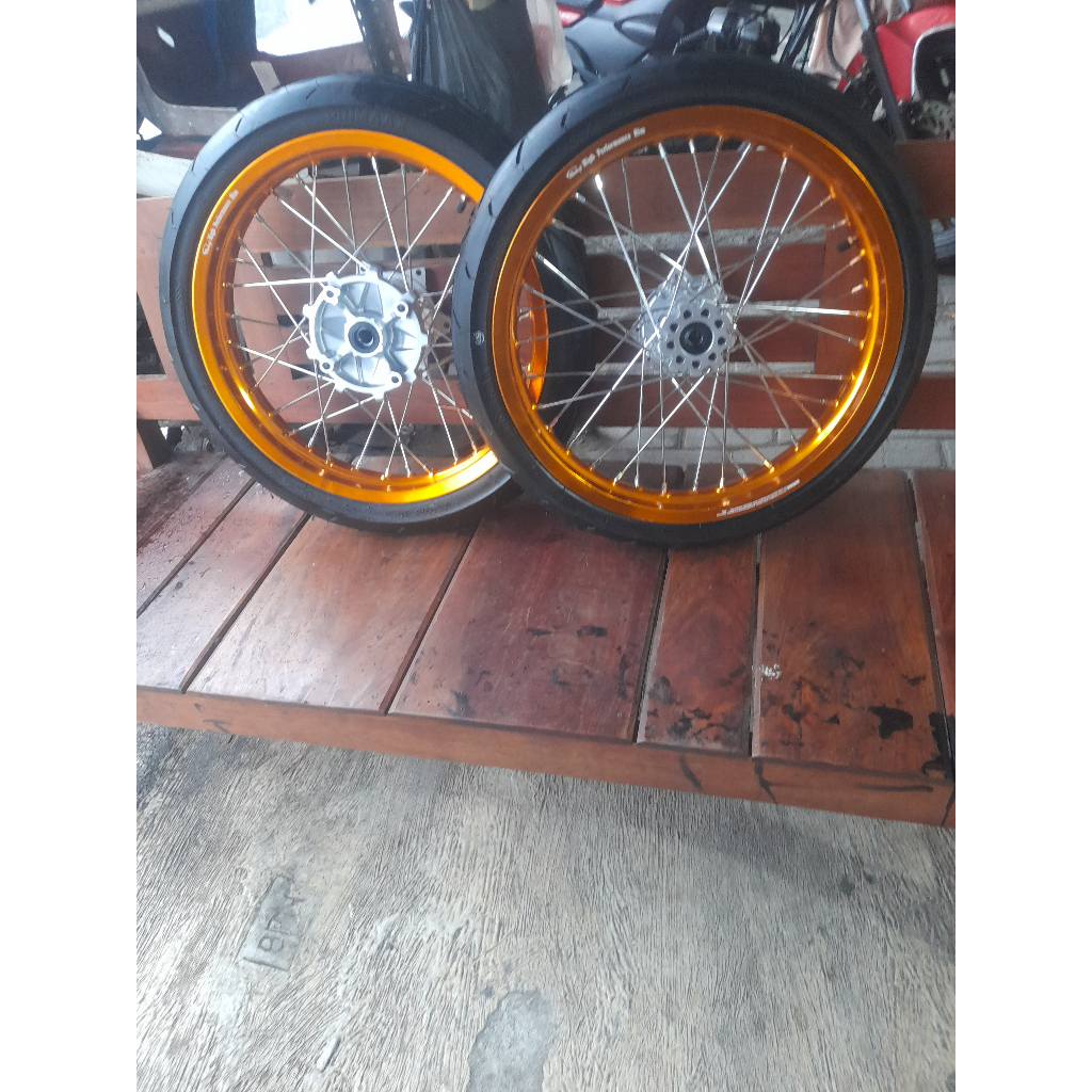 Wheelset Ban Cacing CRF Ring 17 Wheelset CRF Velg ukur 250 Rata Ban Primax Baru Murah
