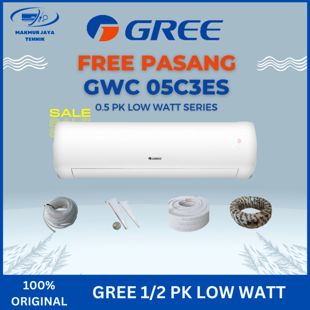 AC GREE 1/2 PK LOW WATT GWC 05C3ES / AC GREE 0.5 PK LOW WATT + PASANG