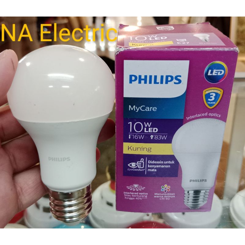 Lampu LED Philips 10 Watt Kuning Warm White