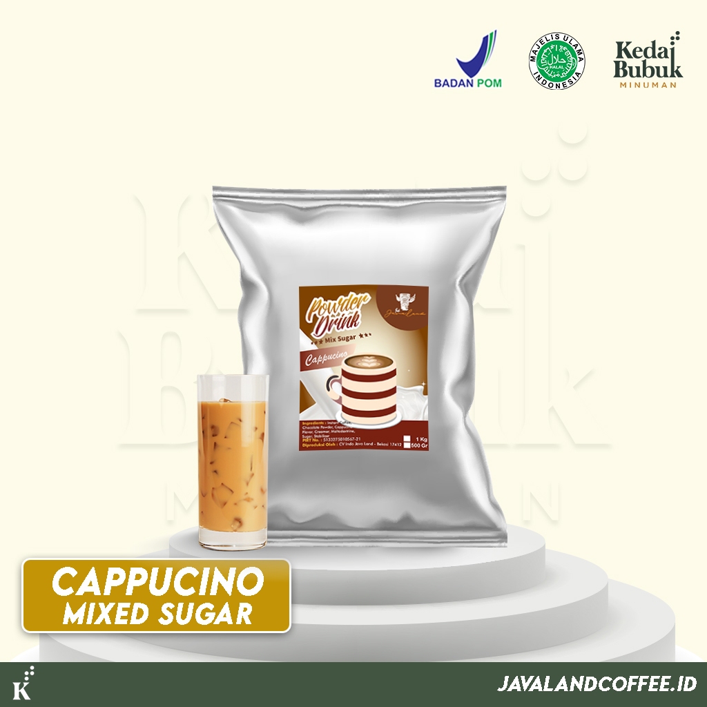 

Javaland Bubuk Minuman Rasa Cappucino 1Kg - Mix Sugar / Premix Gula | Bubble Powder Drink Boba