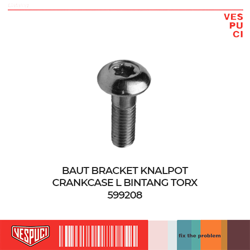 Baut Bracket Knalpot Cranckcase L Bintang Torx M8x30 Untuk Vespa Matic Matik Metik Sprint Primavera 