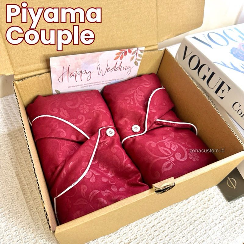 Hampers Wedding Piyama Couple Set | Kado Pernikahan Anniversary Pasangan Hadiah Valentine Seserahan 