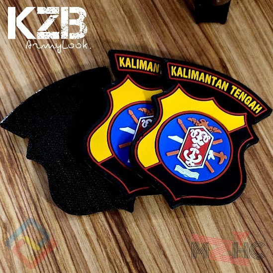 Emblem Karet Velcro POLDA KALIMANTAN TENGAH Patch Rubber
