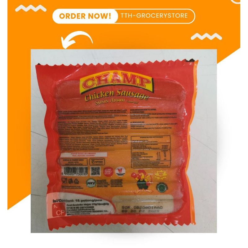 

CHAMP SOSIS AYAM 375 GR SOSIS AYAM ISI 15