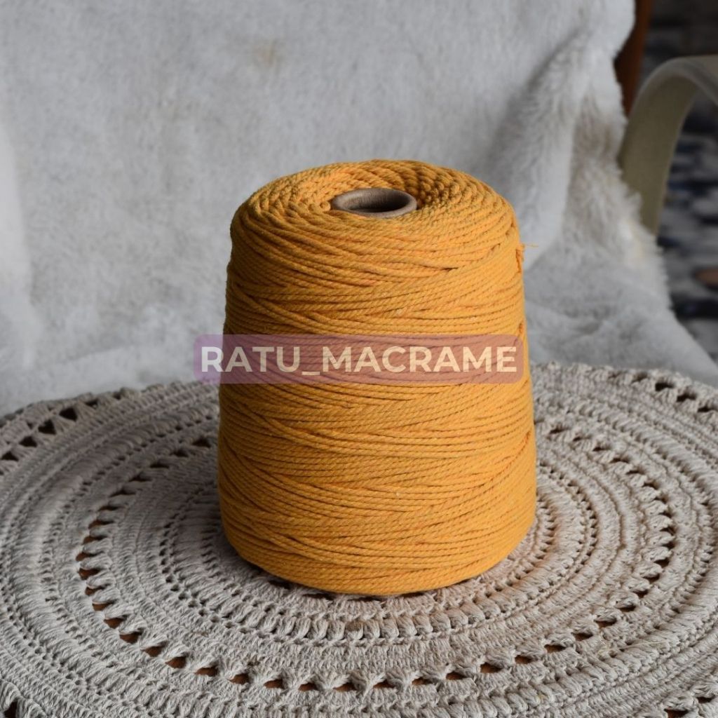 Tali Katun Macrame 2,5MM KUNYIT / 3,5MM GUAVA / 4,5MM HITAM 1KG  (LIMITED EDISION)
