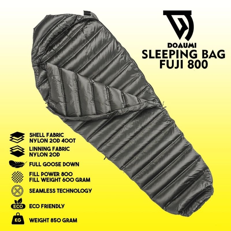 SLEEPING BAG BULU ANGSA DOAUMI FUJI 800 ULTRALIGHT GOOSE DOWN KANTONG TIDUR GUNUNG OUTDOOR HIKING CA